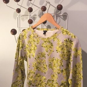 Photo Floral Sweatshirt in Neon Yellow